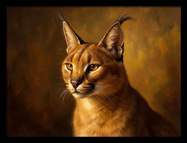 Caracal Portrait In Realism