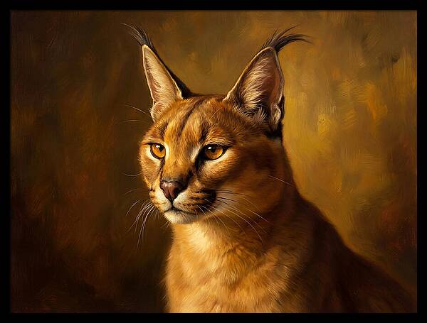 Caracal Portrait In Realism
