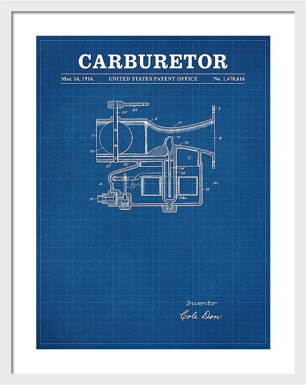 Carburetor Blueprint Patent Us1470616a