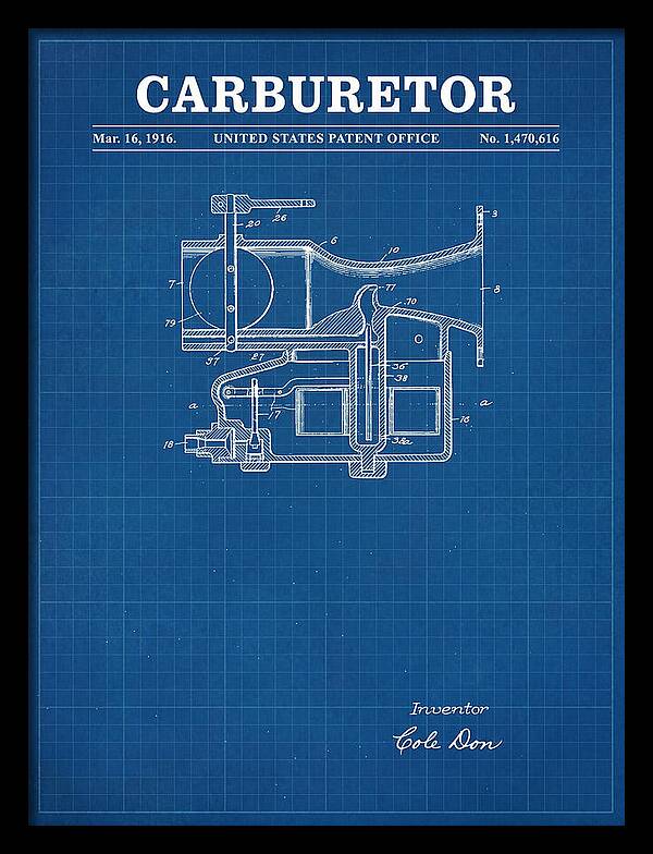 Carburetor Blueprint Patent Us1470616a