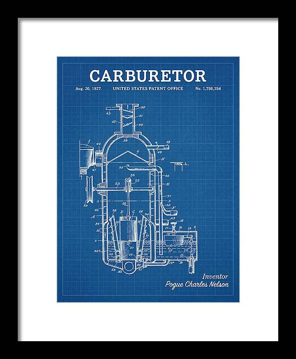 Carburetor Blueprint Patent Us1750354a