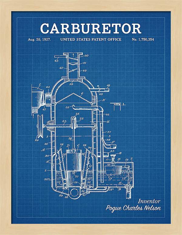 Carburetor Blueprint Patent Us1750354a