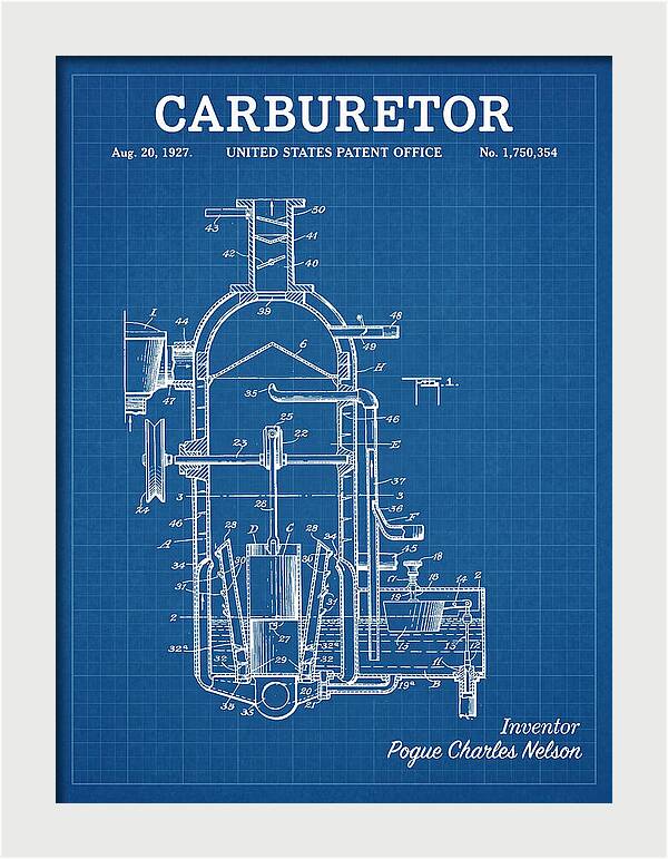 Carburetor Blueprint Patent Us1750354a