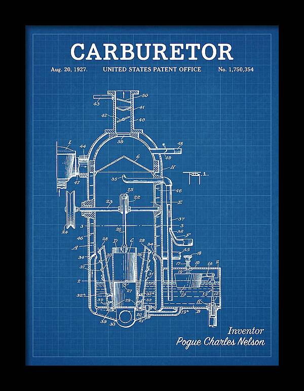 Carburetor Blueprint Patent Us1750354a