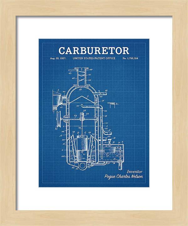 Carburetor Blueprint Patent Us1750354a