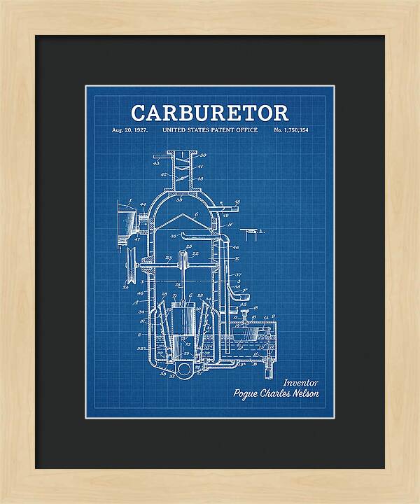 Carburetor Blueprint Patent Us1750354a