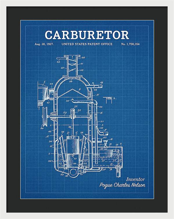 Carburetor Blueprint Patent Us1750354a