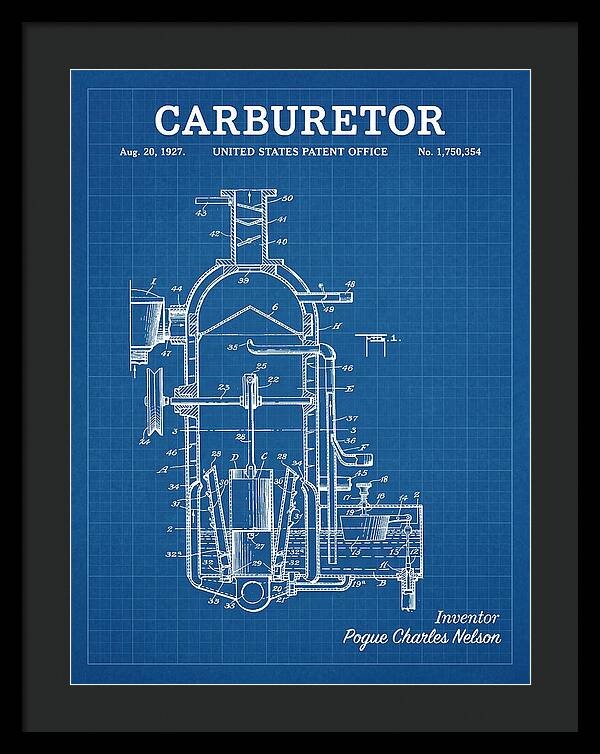 Carburetor Blueprint Patent Us1750354a