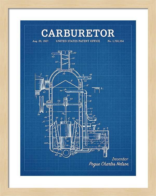 Carburetor Blueprint Patent Us1750354a