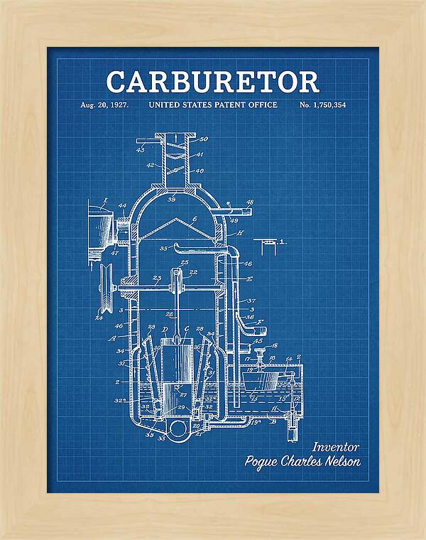 Carburetor Blueprint Patent Us1750354a