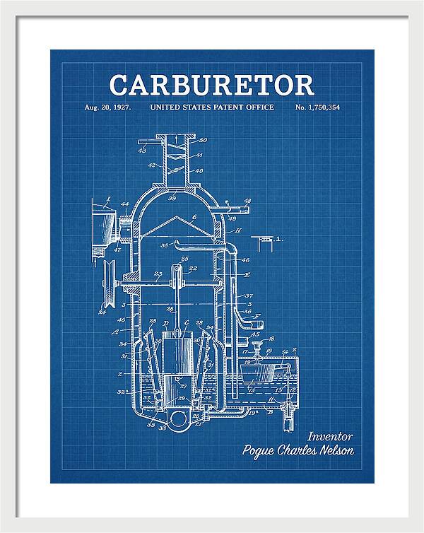 Carburetor Blueprint Patent Us1750354a