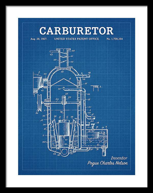 Carburetor Blueprint Patent Us1750354a