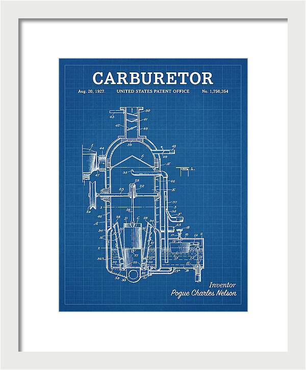 Carburetor Blueprint Patent Us1750354a