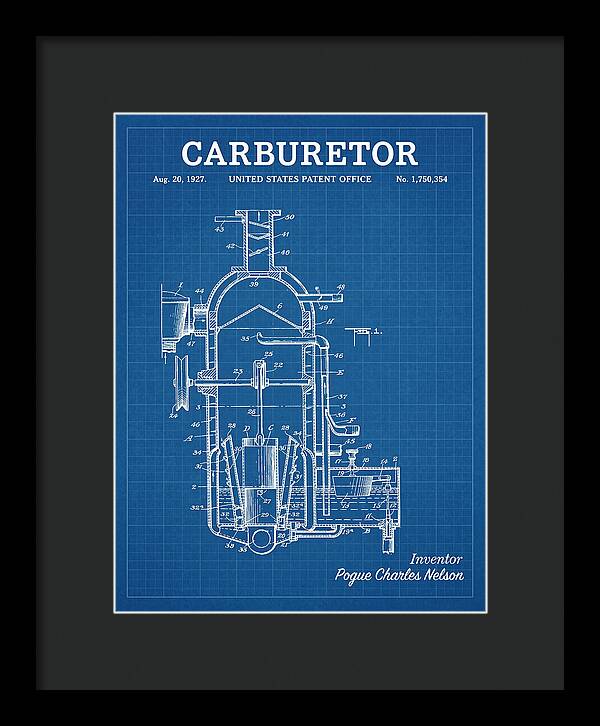 Carburetor Blueprint Patent Us1750354a