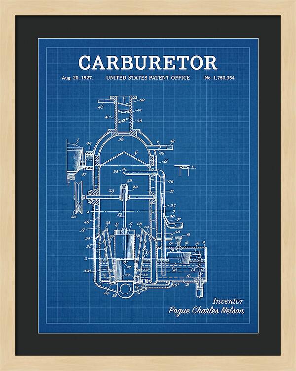 Carburetor Blueprint Patent Us1750354a