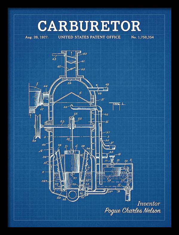 Carburetor Blueprint Patent Us1750354a