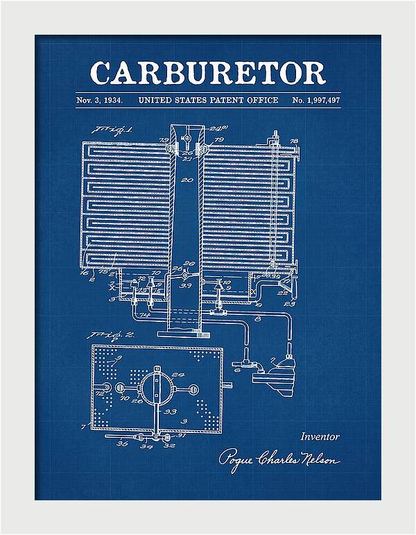 Carburetor Blueprint Patent Us1997497a