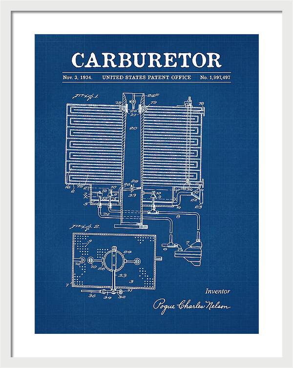 Carburetor Blueprint Patent Us1997497a