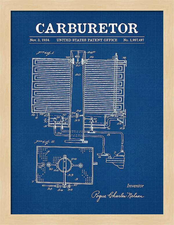 Carburetor Blueprint Patent Us1997497a