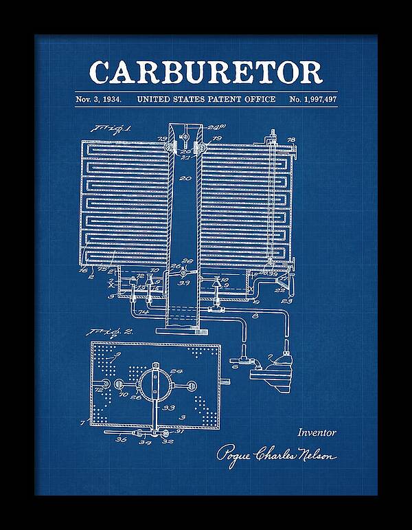 Carburetor Blueprint Patent Us1997497a