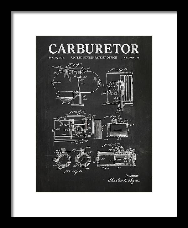 Carburetor Chalkboard Patent Us2026798a