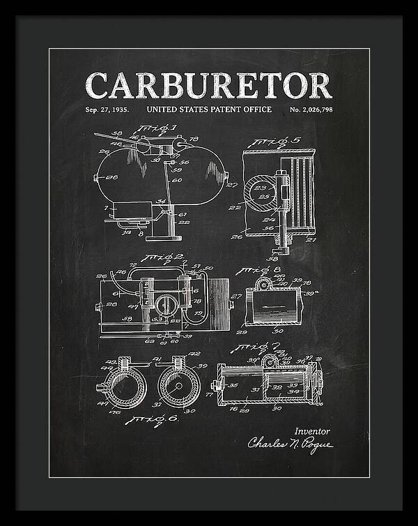 Carburetor Chalkboard Patent Us2026798a