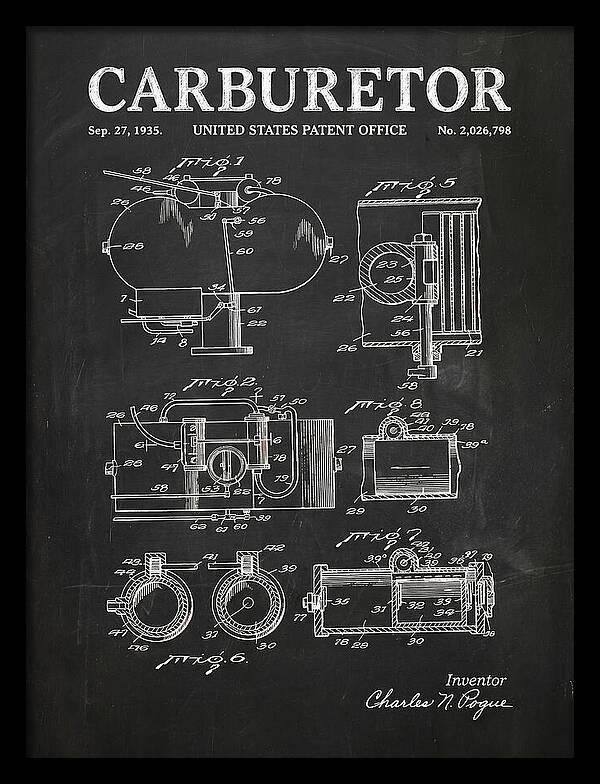 Carburetor Chalkboard Patent Us2026798a