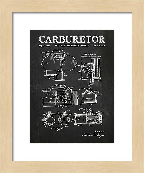 Carburetor Chalkboard Patent Us2026798a