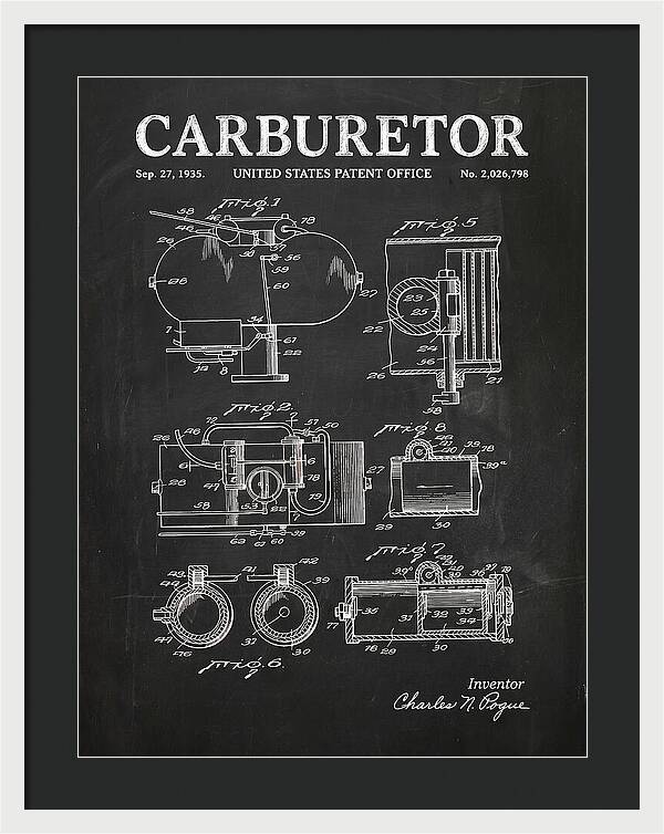 Carburetor Chalkboard Patent Us2026798a