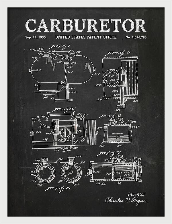 Carburetor Chalkboard Patent Us2026798a