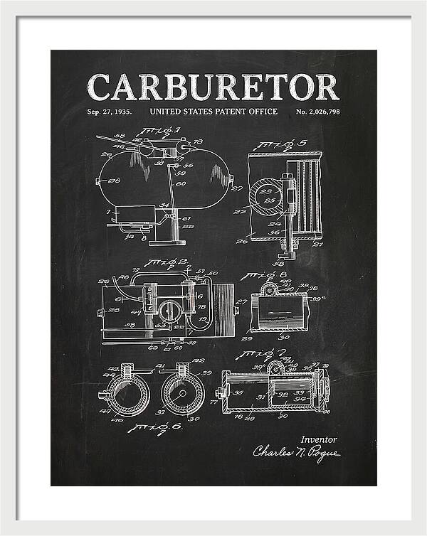 Carburetor Chalkboard Patent Us2026798a
