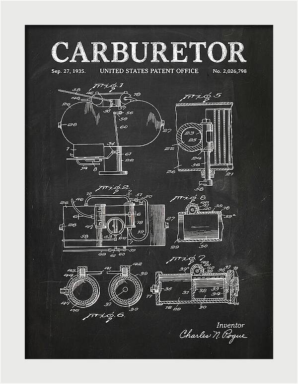 Carburetor Chalkboard Patent Us2026798a