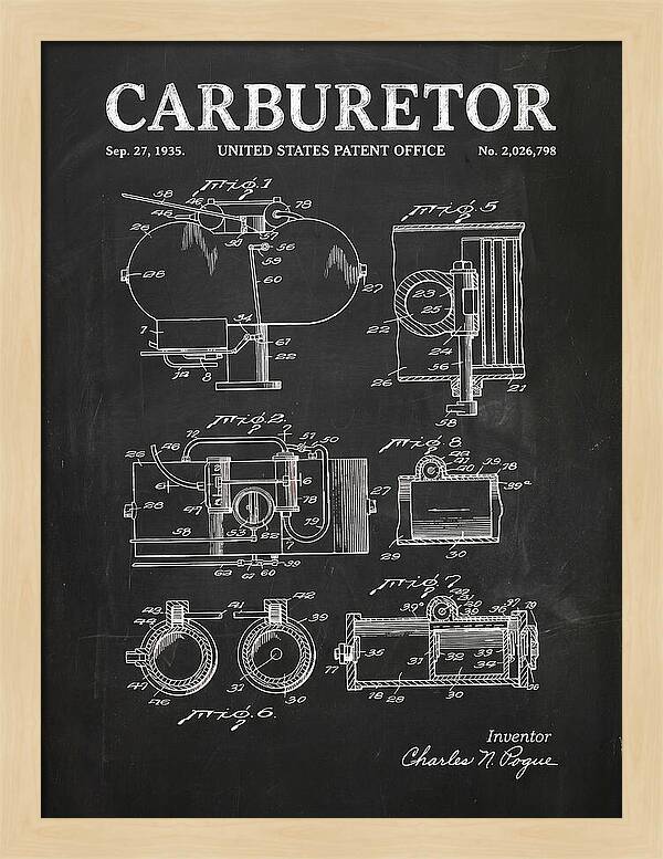 Carburetor Chalkboard Patent Us2026798a