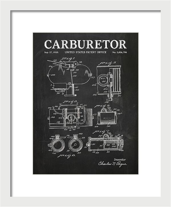 Carburetor Chalkboard Patent Us2026798a