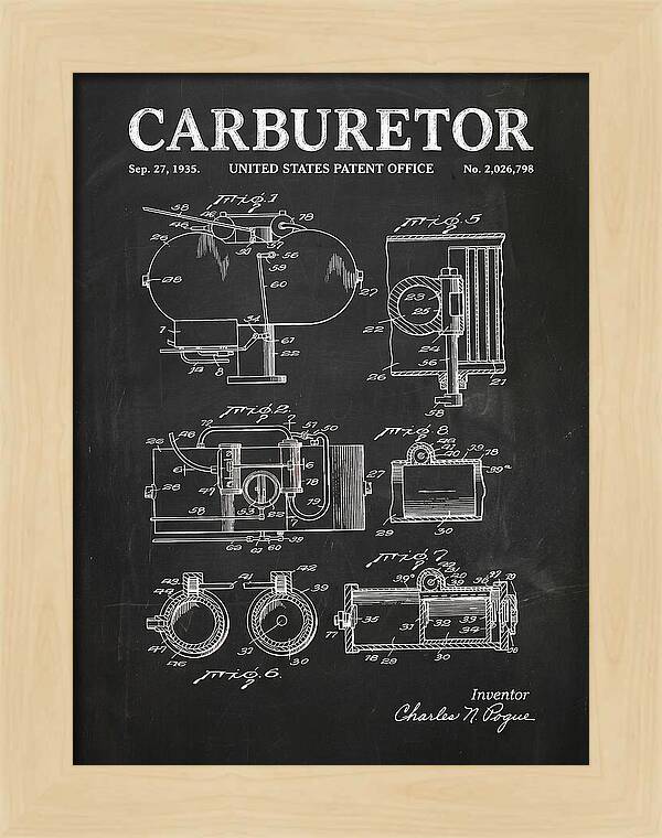 Carburetor Chalkboard Patent Us2026798a