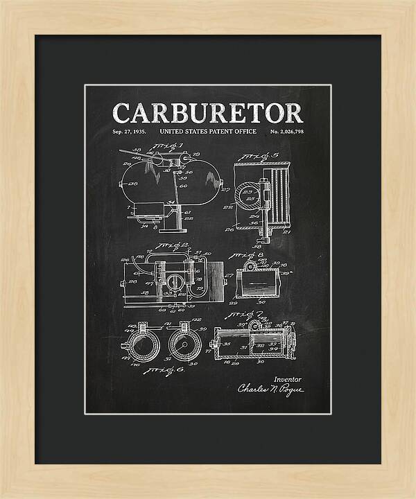 Carburetor Chalkboard Patent Us2026798a