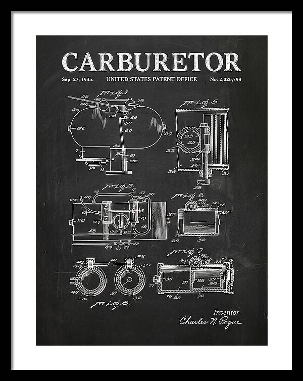 Carburetor Chalkboard Patent Us2026798a