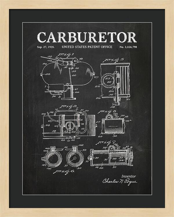 Carburetor Chalkboard Patent Us2026798a