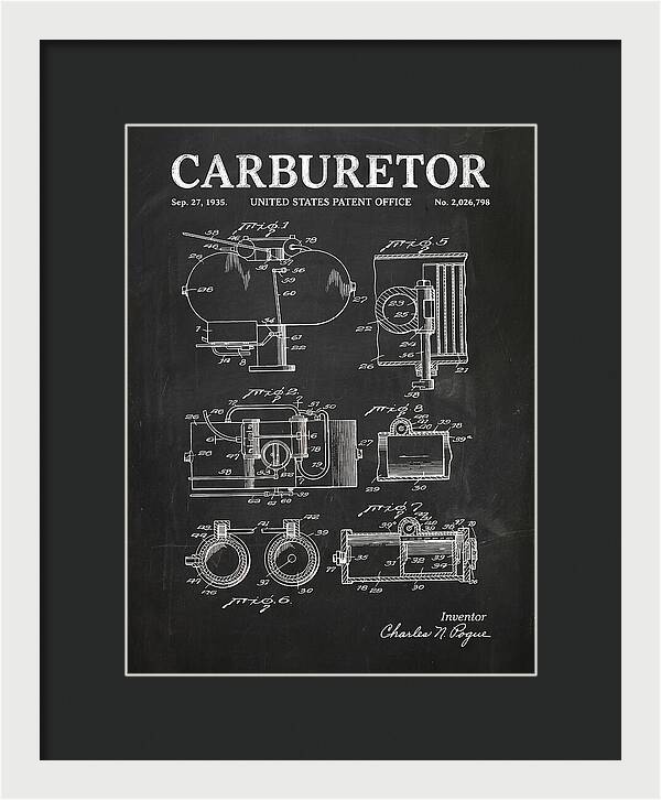 Carburetor Chalkboard Patent Us2026798a