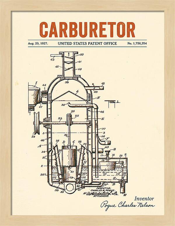 Carburetor Retro Patent Us1750354a