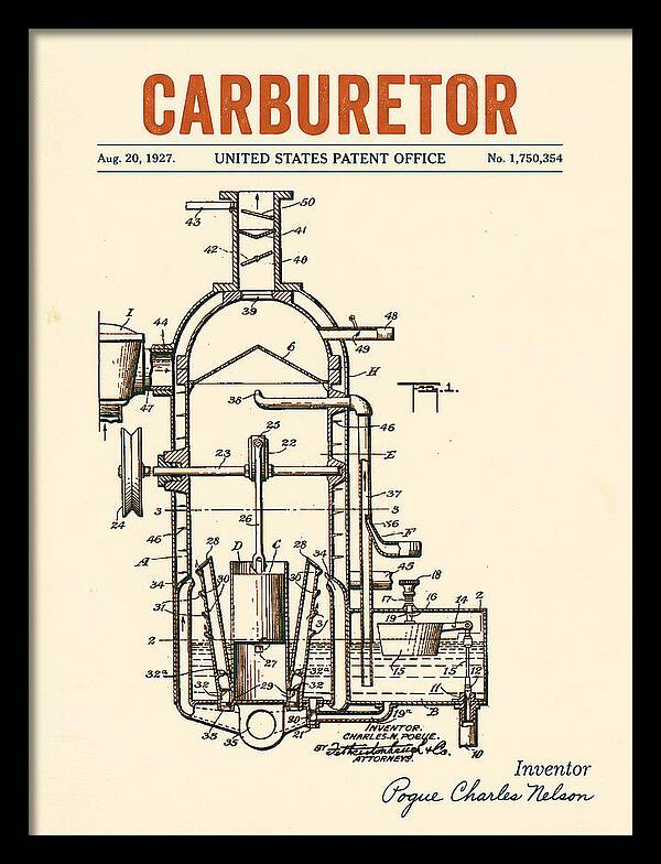 Carburetor Retro Patent Us1750354a