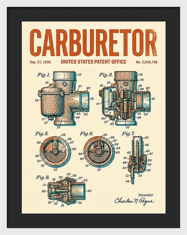 Carburetor Retro Patent Us2026798a
