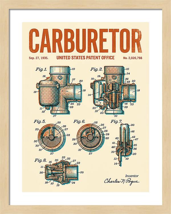Carburetor Retro Patent Us2026798a