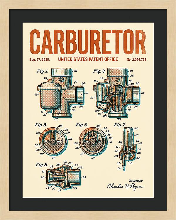 Carburetor Retro Patent Us2026798a
