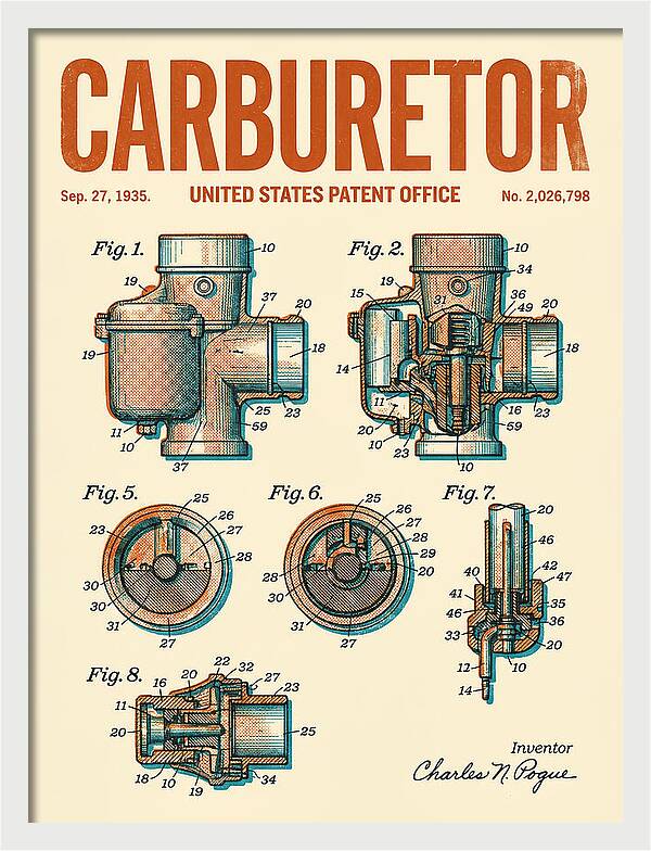Carburetor Retro Patent Us2026798a