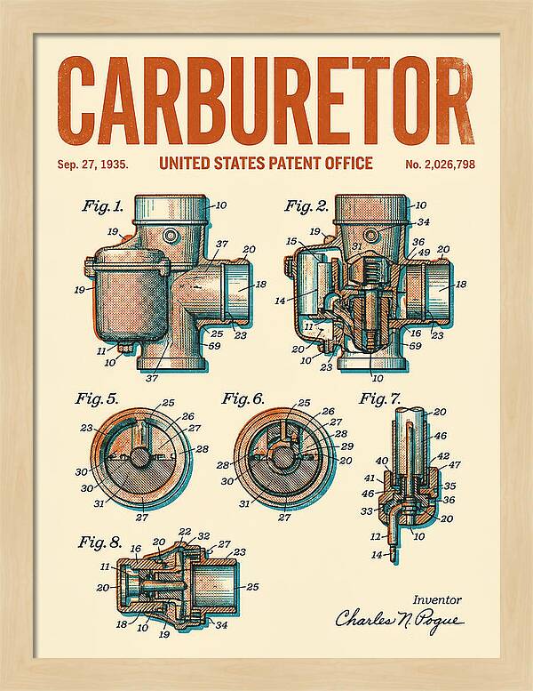 Carburetor Retro Patent Us2026798a