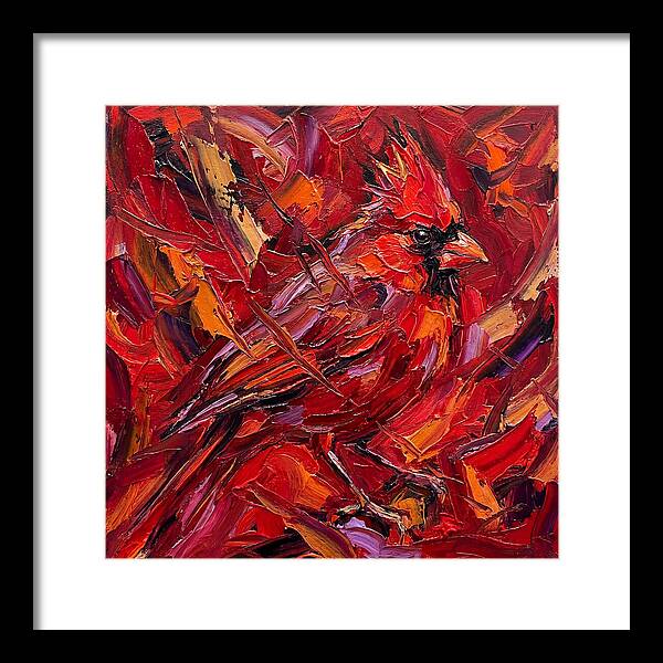 Cardinal Among Autumn Leaves