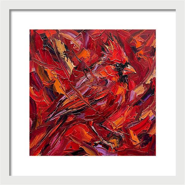 Cardinal Among Autumn Leaves