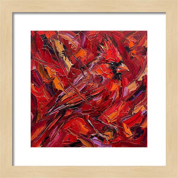 Cardinal Among Autumn Leaves
