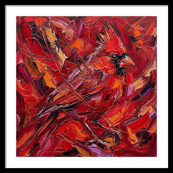 Cardinal Among Autumn Leaves